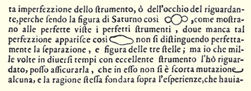 Galileo's description of Saturn